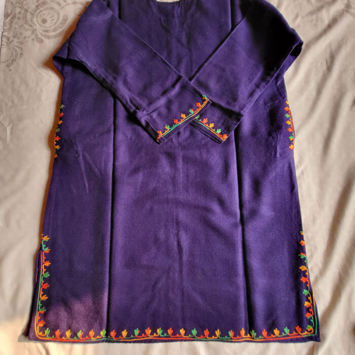 Dark Blue Aari Fine Cashmilon Pheran L35 - Image 2