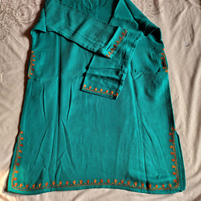 Green Harud Aari Fine Cashmilon Pheran L36 - Image 3