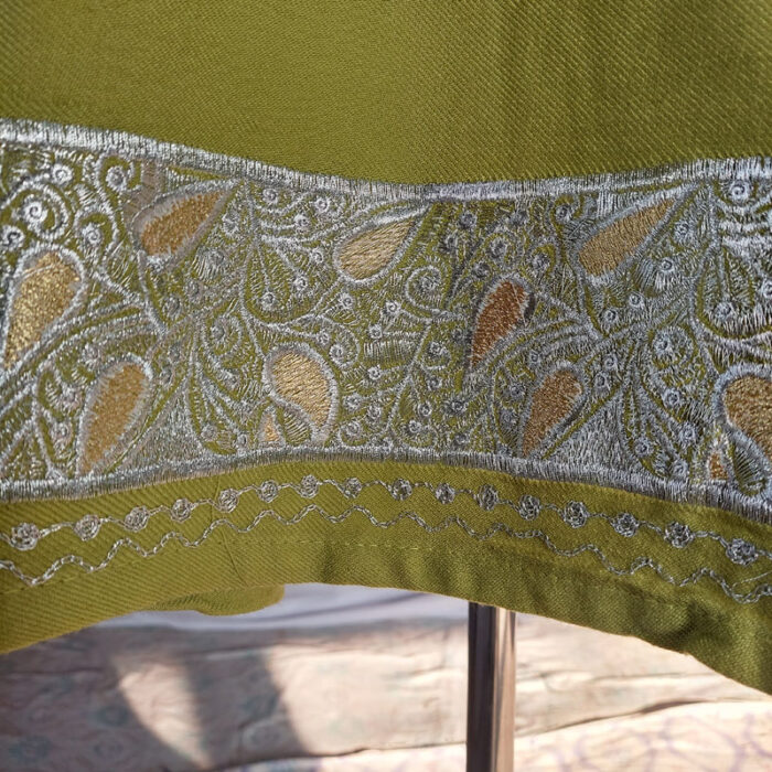 Light Green Zari Cashmilon Pheran - Image 3