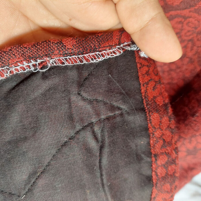 Premium Maroon Australian Wool Tilla Pheran With Lining - Image 7