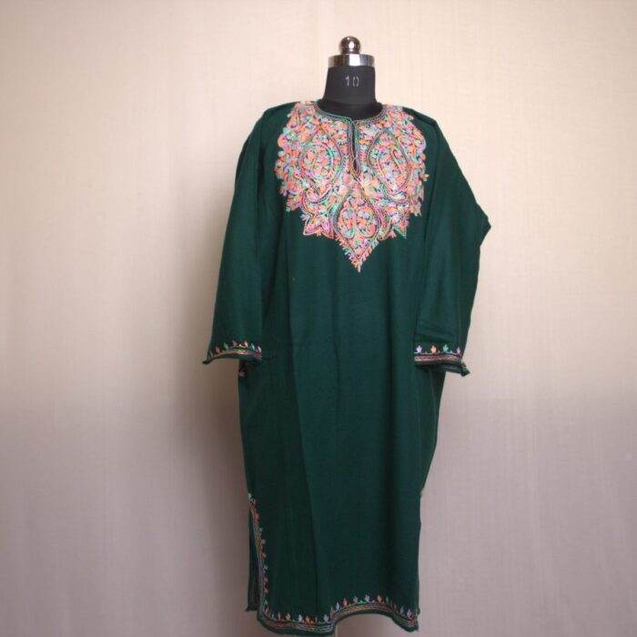 Sabz Aari Badam Work Cashmilon Pheran - Image 2