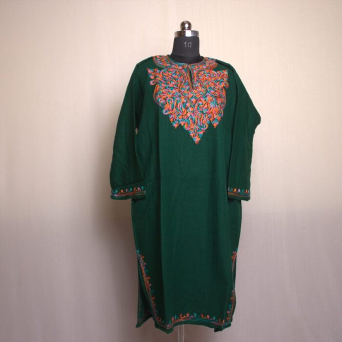 Sabz Aari Boni Pun Work Cashmilon Pheran - Image 2