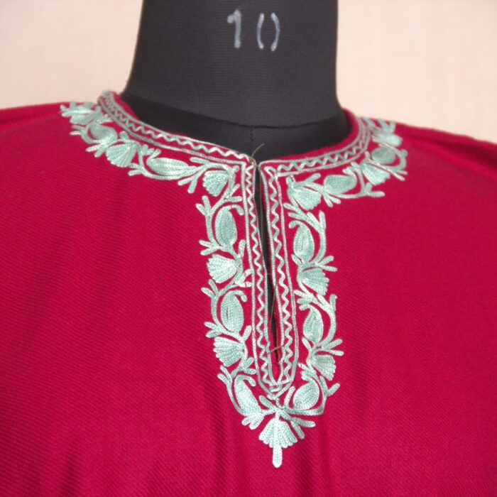 Pink Aari Daman Work Cashmilon Pheran - Image 3