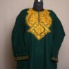 Dark Green Harud Aari Work Cashmilon Pheran