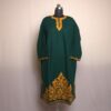 Dark Green Aari Daman Work Cashmilon Pheran