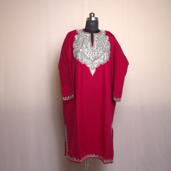 Noori Pink Cashmilon Aari Pheran - Image 2