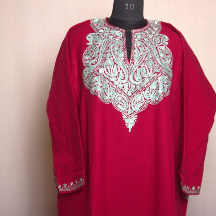 Noori Pink Cashmilon Aari Pheran