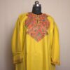 Yellow Rangi Aari Work Cashmilon Pheran