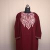 Maroon Shah Aari Work Cashmilon Pheran