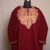 Maroon Shahi Fine Ari Work Cashmilon Pheran