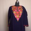 Dark Blue Chinari Aari Work Cashmilon Pheran