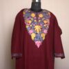 Maroon Chinari Aari Work Cashmilon Phiran