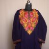 Dark Blue Shahi Chinari Aari Work Cashmilon Phiran