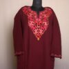 Maroon Ahad Aari Work Cashmilon Phiran