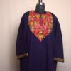 Dark Blue Qazi Aari Work Cashmilon Phiran