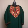 Dark Green Bagi-Hyder Aari Work Cashmilon Pheran