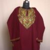 Maroon Aari Work Cashmilon Pheran