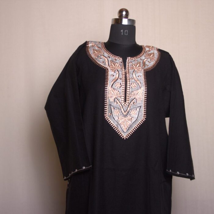 Black Zari Cashmilon Pheran