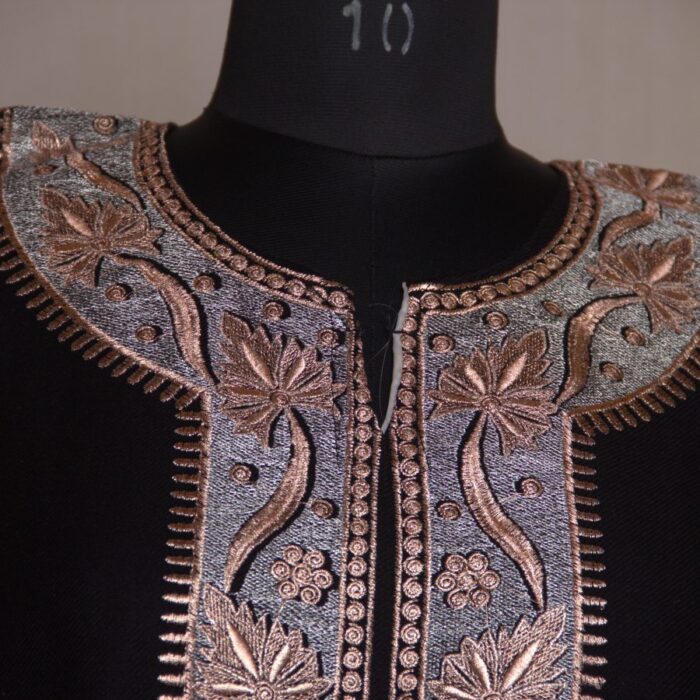 Black Zari Cashmilon Pheran - Image 3
