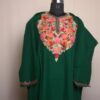 Dark Green Harwan Aari Work Cashmilon Pheran