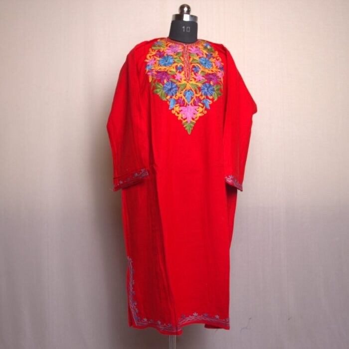 Wazul Bodh Chinari II Aari Work Cashmilon Pheran - Image 2