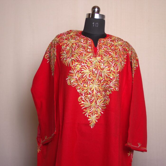 Wazul Aari Work Front Back Cashmilon Pheran