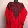 Red Black Work Front Back Cashmilon Pheran