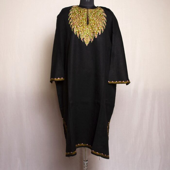 Black Shahi Raffal Hand Aari Pheran - Image 2