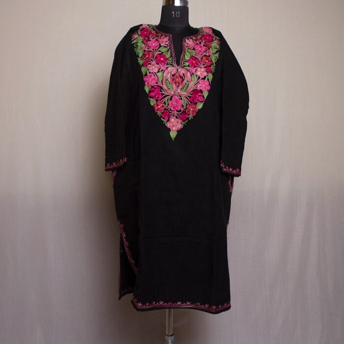 Black Guleb Aari Cashmilon Pheran - Image 2