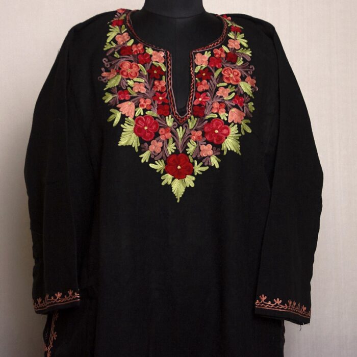 Black Chaman Aari Cashmilon Pheran
