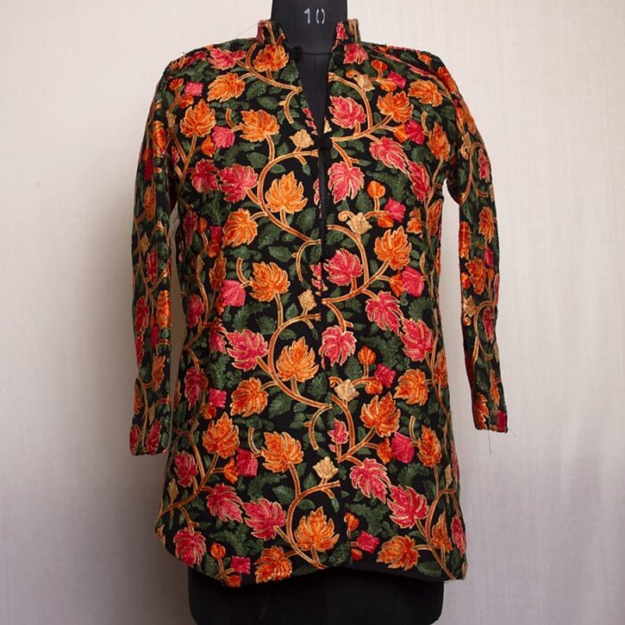 Black Heavy Aari Cashmilon Short Jacket