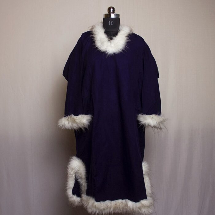 Dark Blue Cashmilon Fur Pheran - Image 2