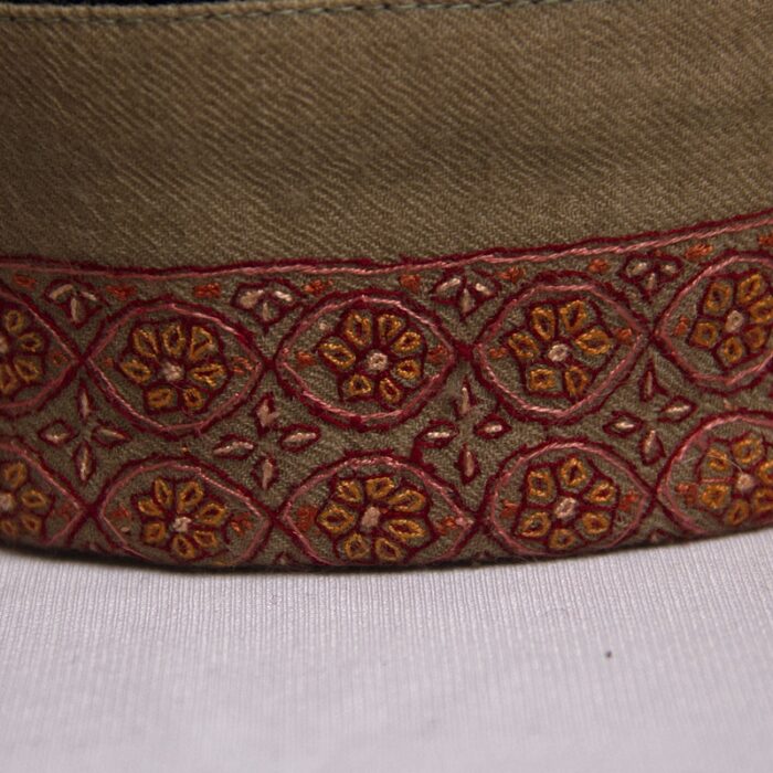Elite Pure Pashmina & Velvet Hand Sozni Cap - Image 2
