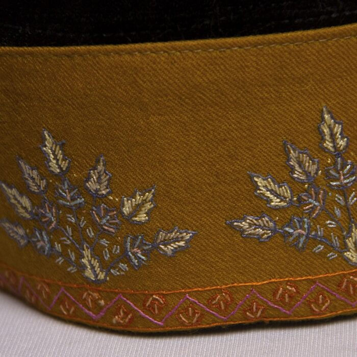 Shahi Pure Pashmina & Velvet Hand Sozni Cap - Image 2