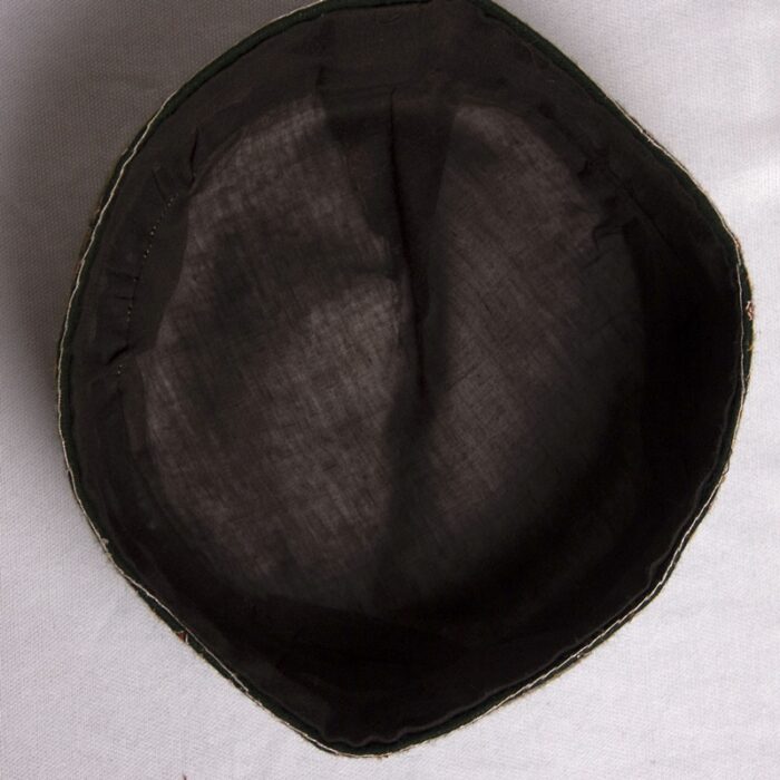Dark Green Pure Pashmina Hand Sozni Cap - Image 3