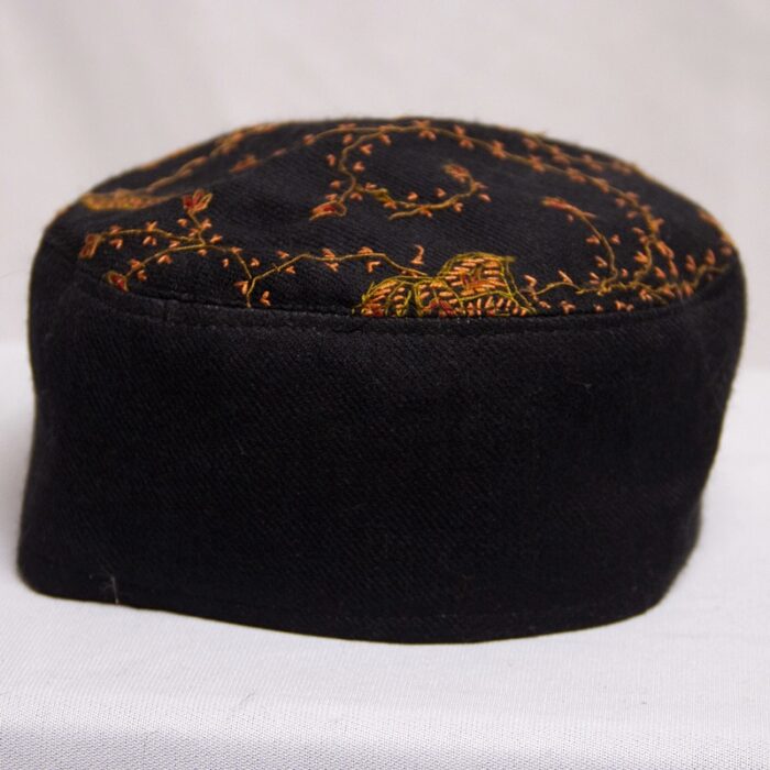 Black Toosha Hand Sozni Cap