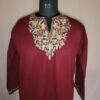 Maroon Multi Cashmilon Aari Pheran L40