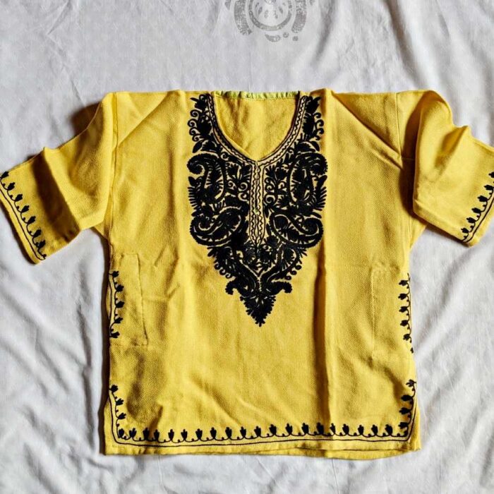 Yellow Kids Traditional Kashmiri Pheran L18.5