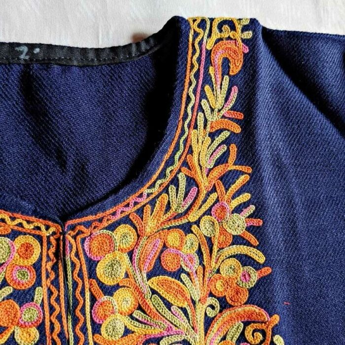 Navy Blue Multi Kids Traditional Kashmiri Pheran L20 - Image 2