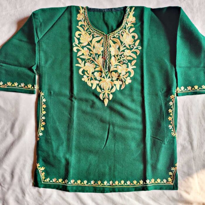 Green Kids Traditional Kashmiri Pheran L23.5