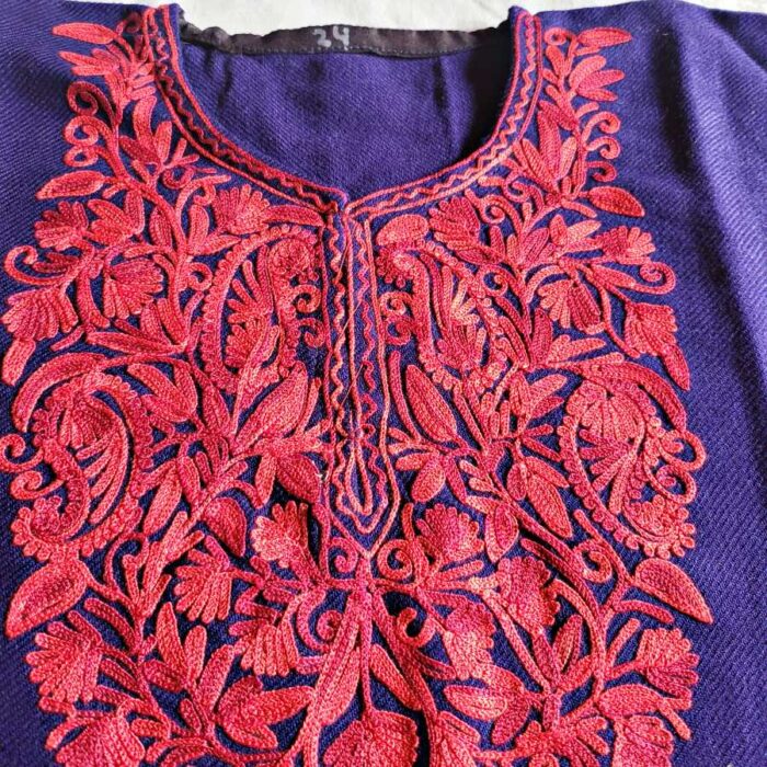 Navy Blue Kids Traditional Kashmiri  Pheran L24 - Image 2