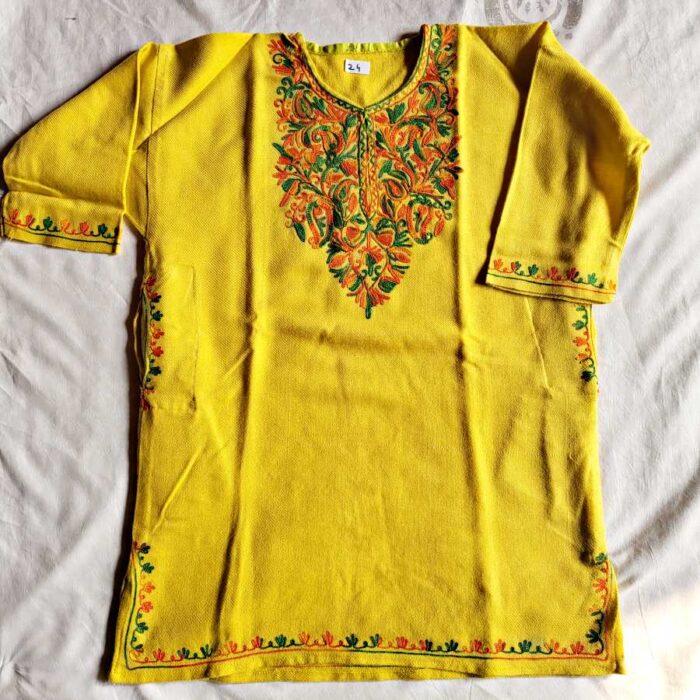 Yellow Kids Traditional Kashmiri Pheran L25