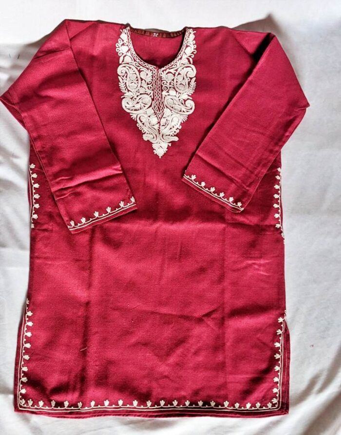 Pink Aari Fine Cashmilon Pheran L35
