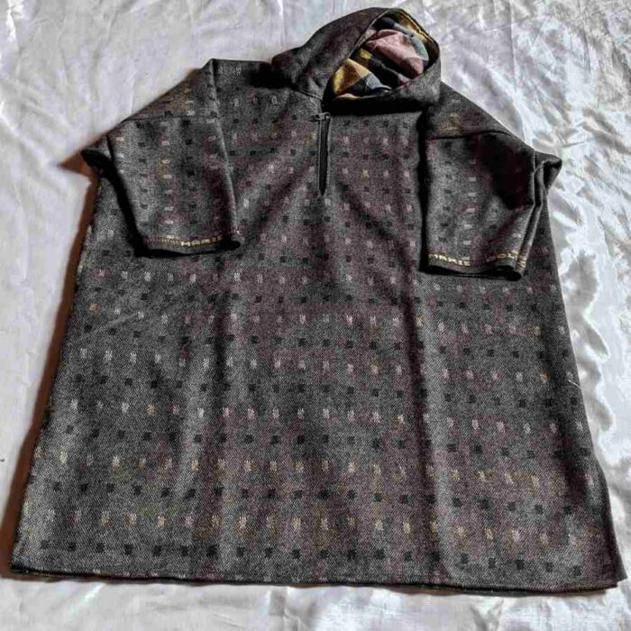 Brownish Black Kids Traditional Kashmiri Pheran With Hood L30
