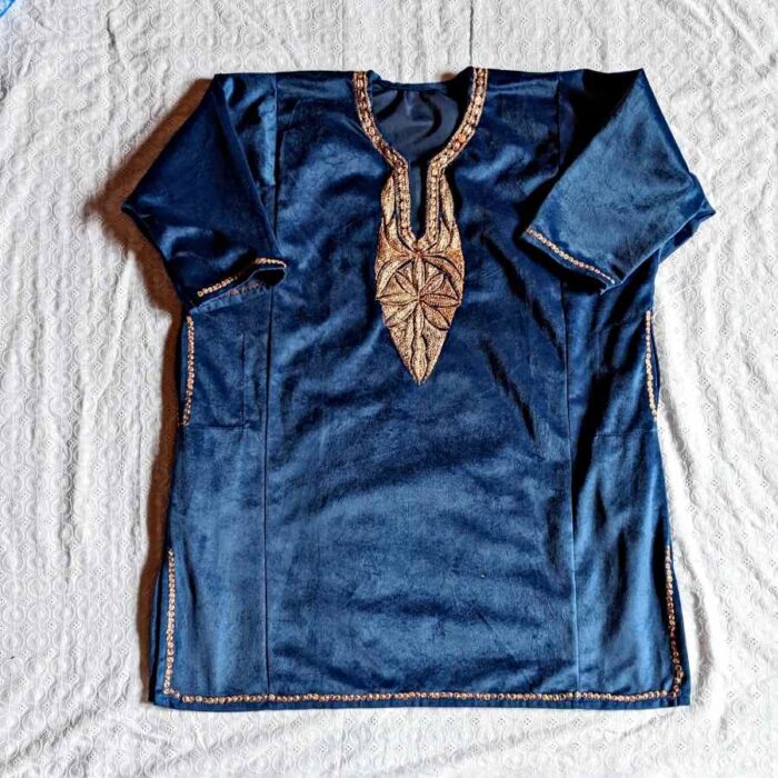 Blue S Velvet Kids Traditional Kashmiri  Pheran L28