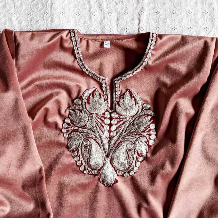Velvet Kids Traditional Kashmiri  Pheran Set - Image 2