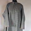 Light Grey Traditional Men Kashmiri Checkered Pheran