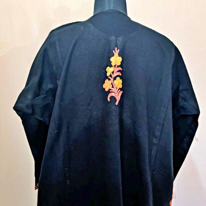 Black Floral Aari Cashmilon Pheran - Image 5