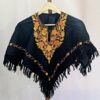 Black Kashmiri Kids Poncho With Aari Embroidery
