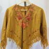 Mustard Kids Kashmiri Poncho With Aari Embroidery